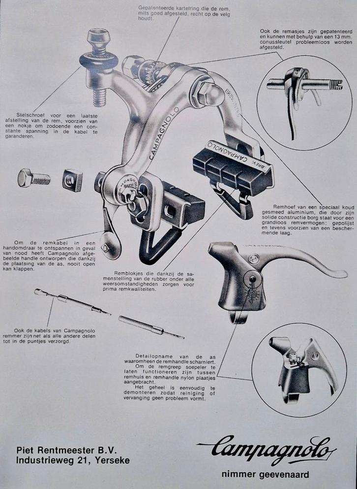 Vintage poster Campagnolo, Verzamelen, Posters, Zo goed als nieuw, Sport, A1 t/m A3, Rechthoekig Staand, Ophalen of Verzenden