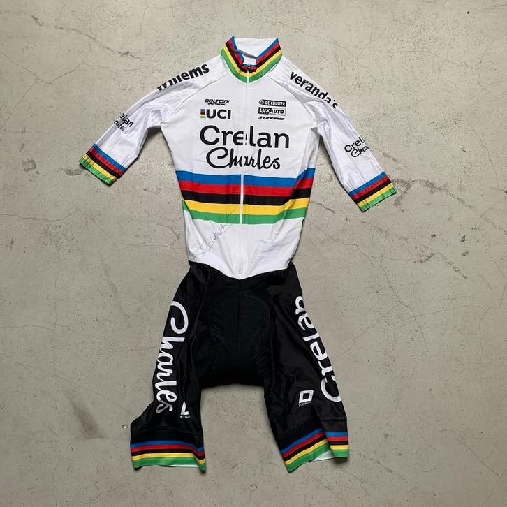 Wout Van Aert 2018 Crelan Charles CX koerstrui wielertrui, Fietsen en Brommers, Fietsaccessoires | Fietskleding, Ophalen of Verzenden