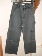 H&M zwarte jeansbroek in cargostijl T 36, Kleding | Dames, Lang, H&M, Ophalen of Verzenden, Zo goed als nieuw