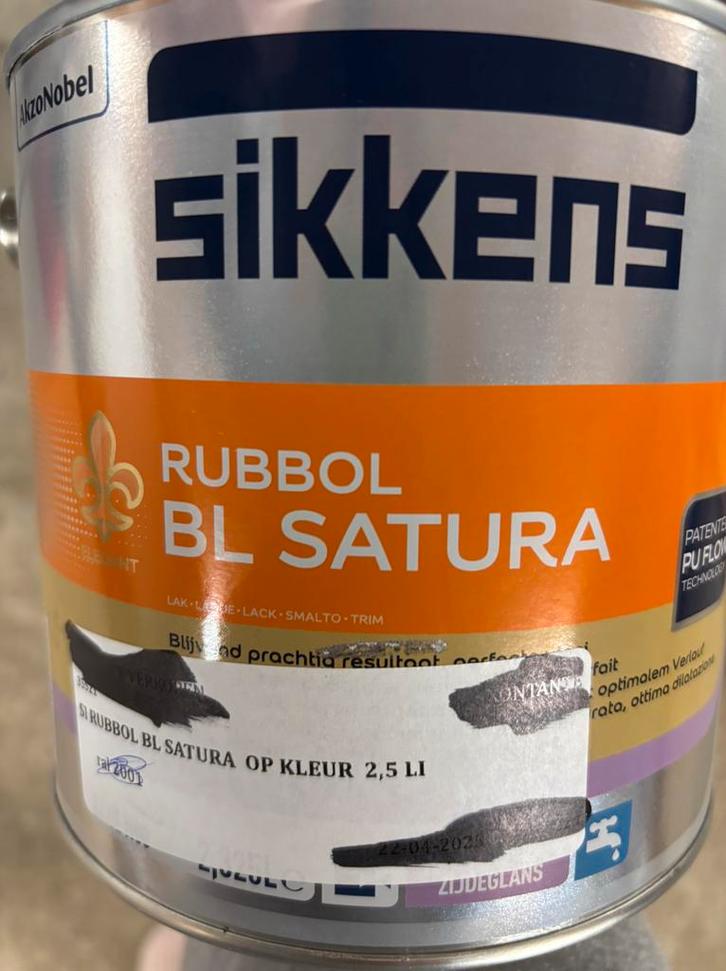 Sikkens rubbol BL satura roodoranje lak 2,5liter, Hobby en Vrije tijd, Knutselen, Nieuw, Materiaal, Ophalen of Verzenden