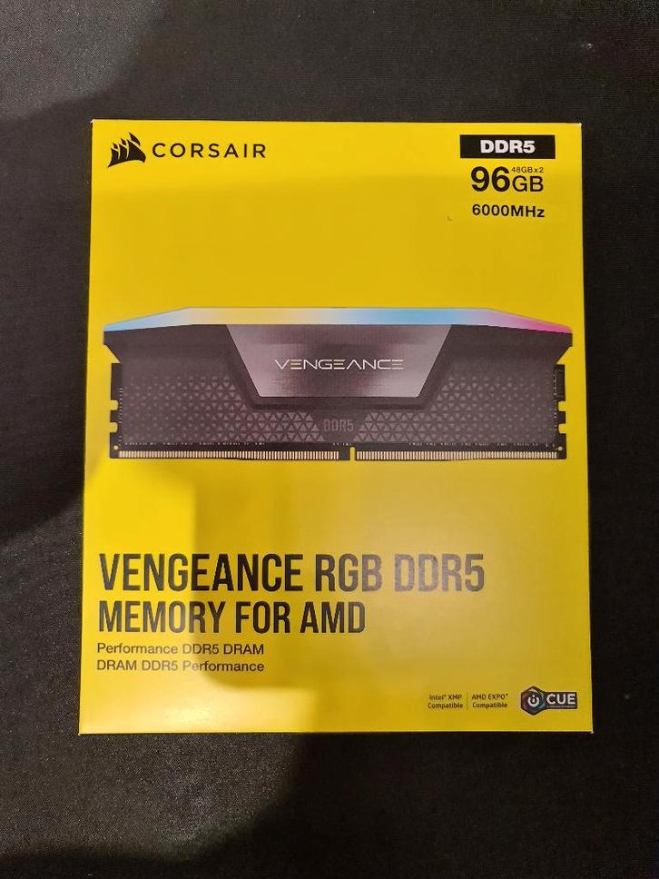 Corsair Vengeance RGB DDR5 96GB (2x48GB) 6000MHz CL36, Computers en Software, RAM geheugen, Nieuw, Desktop, 128 GB, DDR5, Ophalen of Verzenden