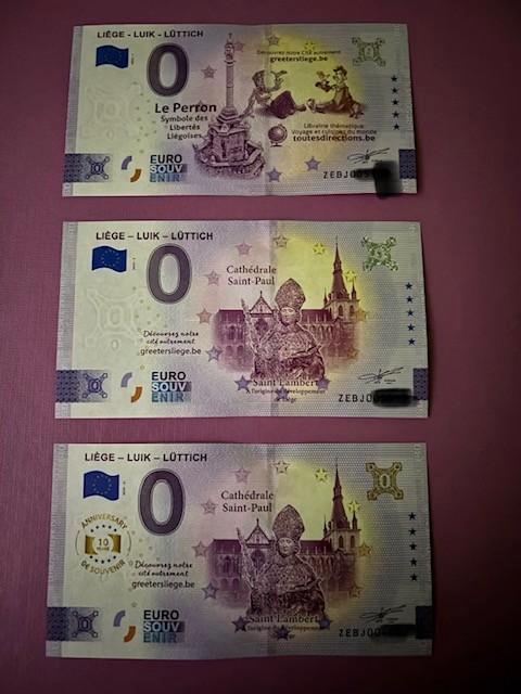 Trio Billets 0 € souvenir Liège - Luik - Lüttich, Timbres & Monnaies, Billets de banque | Europe | Billets non-euro, Billets en vrac
