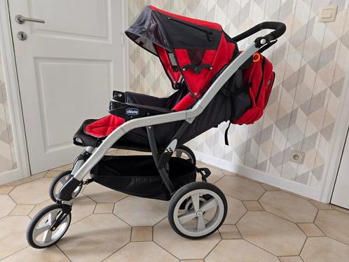 CHICCO opvouwbuggy op vering-grote draaibare wielen--rugzak, Kinderen en Baby's, Buggy's, Zo goed als nieuw, Verstelbare rugleuning