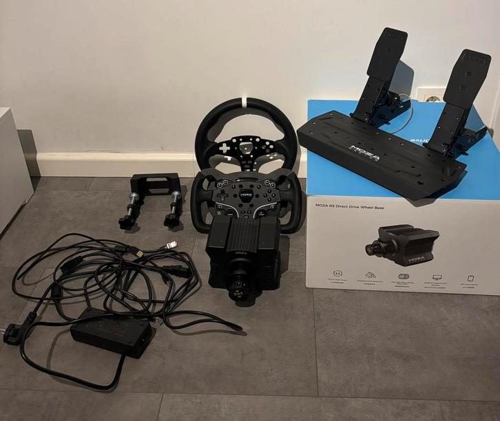 Moza R5 bundle + brake performance kit + loadcell + formula, Informatique & Logiciels, Joysticks, Comme neuf, Enlèvement