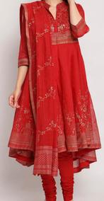 Feestelijk Biba rood pak met Churidar en Dupatta, Kleding | Dames, Maat 38/40 (M), Galajurk, Biba, Ophalen of Verzenden