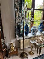 Staande antieke lamp met kristallen luchter., Antiek en Kunst, Ophalen