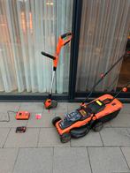 Grasmaaier + kantenmaaier + mesjes, Tuin en Terras, Grasmaaiers, Ophalen, Gebruikt