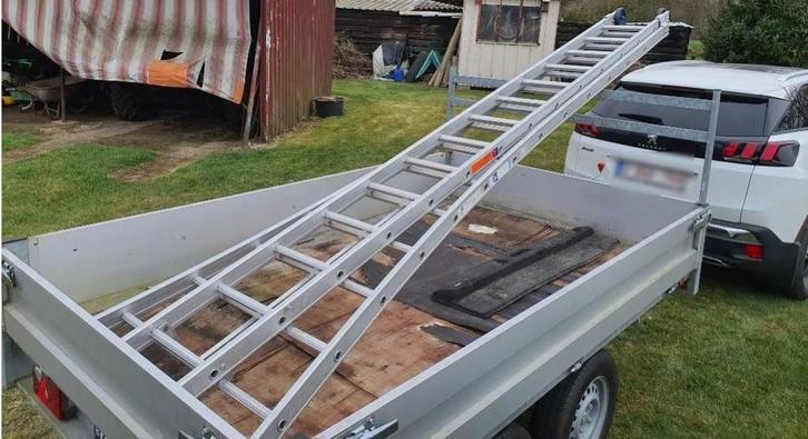 DAS 2-delige reformladder 2X14 sporten, Doe-het-zelf en Bouw, Ladders en Trappen, Zo goed als nieuw, Ladder, 4 meter of meer, Ophalen