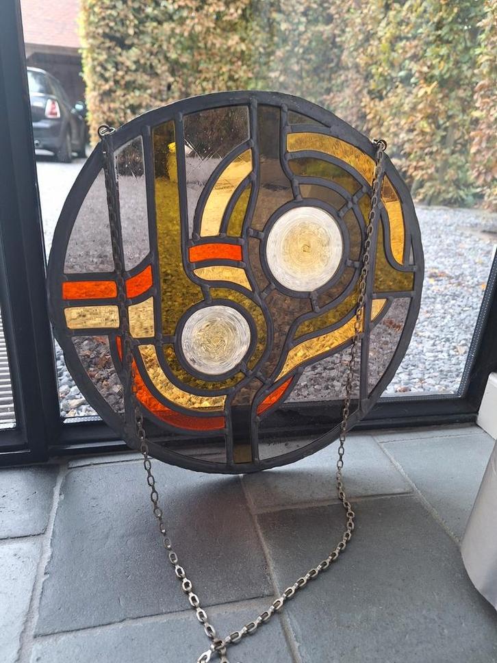 Uniek kunstwerk , glasraam van Guy Massinon 1981, Antiek en Kunst, Kunst | Overige Kunst, Ophalen of Verzenden