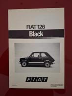 Fiat 126 black 1979  brochure dépliant 4 pages, Boeken, Auto's | Folders en Tijdschriften, Ophalen of Verzenden, Gelezen, Overige merken