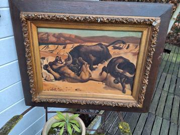 Een schilderij op doek . beschikbaar voor biedingen