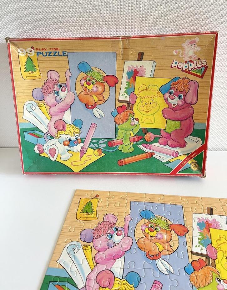 Puzzle Popples - play time 1986, Kinderen en Baby's, Speelgoed | Kinderpuzzels, Gebruikt, 2 tot 4 jaar, Meer dan 50 stukjes, Ophalen of Verzenden