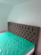 Boxspring 180x200 cm taupe exclusief matras, Ophalen, Zo goed als nieuw, 200 cm, 180 cm