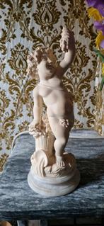 Putti en albatre sur socle de marbre, Antiek en Kunst, Kunst | Beelden en Houtsnijwerken, Ophalen