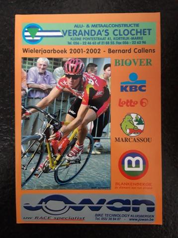 Annuaire du cyclisme 2001-2002 (couverture Rik Verbrugghe), Neuf, Envoi, Bernard Callens, Course à pied et Cyclisme