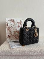 Lady Dior handtas met doos zwart leer, Overige merken, Zwart, Nieuw, Ophalen of Verzenden