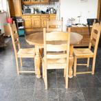 Table avec 4 chaises, Maison & Meubles, 100 à 150 cm, Chêne, Rond, Enlèvement