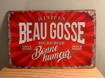 Vintage metalen plaat met quote beschikbaar voor biedingen