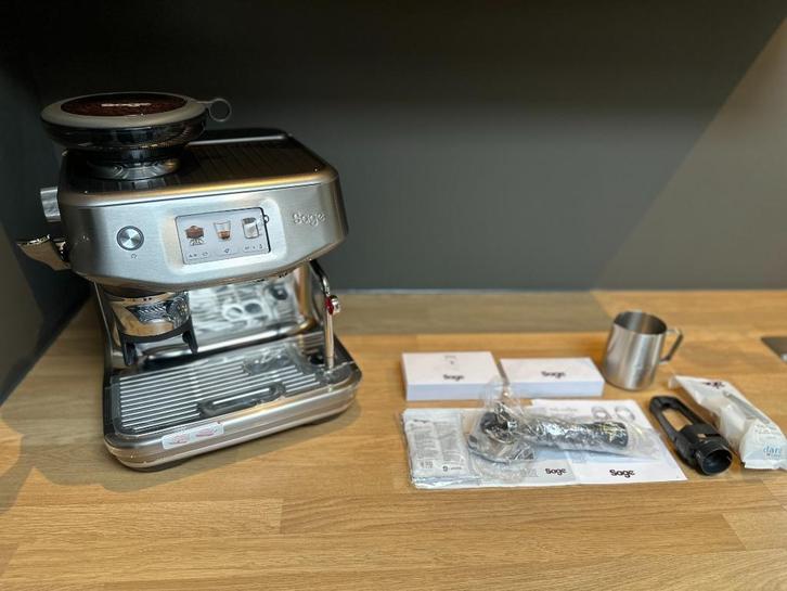 Sage the Barista Touch Impress Stainless Steel, Garantie, Elektronische apparatuur, Koffiezetapparaten, Zo goed als nieuw, Koffiebonen