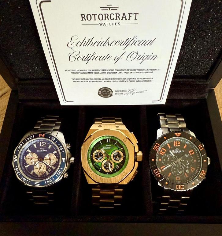 CADEAUTIP VOOR KERSTMIS⌚️🎁! HORLOGEBOX ROTORCRAFT TWV1467€!, Handtassen en Accessoires, Horloges | Heren, Ophalen of Verzenden