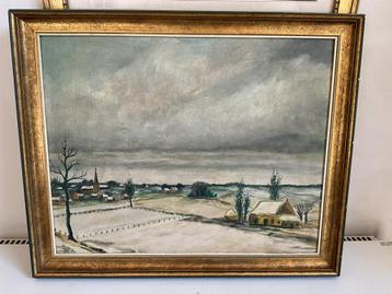 Schilderij olieverf op unalite , gesigneerd en gedateerd beschikbaar voor biedingen
