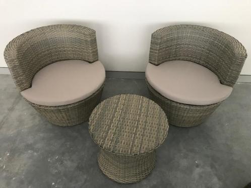 Terrasset, balkonset, Tuin en Terras, Tuinsets en Loungesets, Nieuw, Loungeset, Wicker, 2 zitplaatsen, Bijzettafel, Stoel, Ophalen