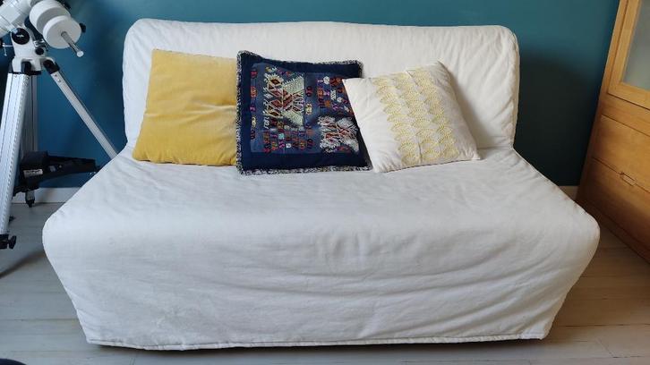 canapé lit blanc IKEA 2 places, Maison & Meubles, Canapés | Salons, Comme neuf, Banc droit, Deux personnes, Moins de 150 cm, 75 à 100 cm