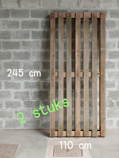 Palletten GROOT - 2 STUKS, Tuin en Terras, Schuttingen, Zo goed als nieuw, Hout, Ophalen