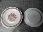 6 arcopal dessertborden met bruin motief !, Ophalen of Verzenden, Zo goed als nieuw, Bord(en)