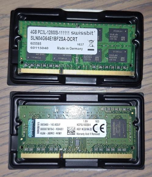 2 x 4GB DDR3L laptop geheugen, Informatique & Logiciels, Mémoire RAM, Utilisé, Laptop, 4 GB, DDR3, Enlèvement ou Envoi