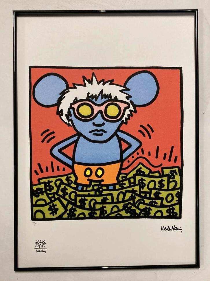Keith Haring: lithografie 50 bij 70 cm, Antiek en Kunst, Kunst | Litho's en Zeefdrukken, Ophalen of Verzenden