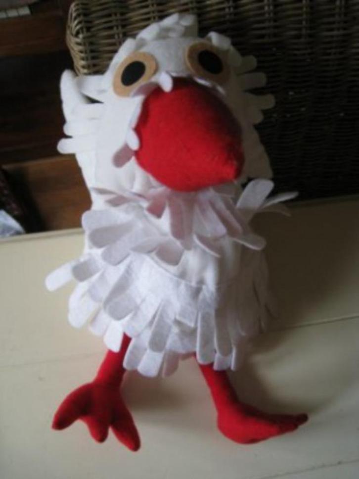 Handpop Fabeltjeskrant  Juffrouw Ooievaar, Kinderen en Baby's, Speelgoed | Knuffels en Pluche, Gebruikt, Ophalen of Verzenden