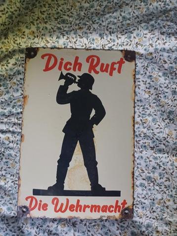 Duitse emaillebord Wo2 beschikbaar voor biedingen