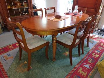 Antieke kersenhout tafel + 6 stoelen, Ophalen