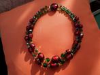 Vintage Murano-parelketting met 2 rijen, Handtassen en Accessoires, Kettingen, Ophalen of Verzenden, Rood, Goud