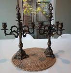 Vintage koperen kandelaars twee stuks, Antiek en Kunst, Ophalen