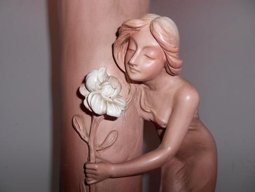 sculpture vase terre cuite " lampe " art nouveau, Huis en Inrichting, Lampen | Tafellampen, Gebruikt, 50 tot 75 cm, Overige materialen