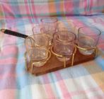 vintage 9 druppelglaasjes op plateautje, Ophalen of Verzenden