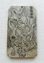 China .750 zilveren thanka amulet met 2 draken eind 19e E, Antiek en Kunst, Zilver, Verzenden