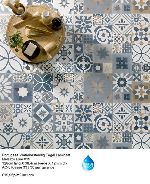 Portugeese Waterbestendig Laminaat Melazzo Bleu 12mm dik, Huis en Inrichting, Stoffering | Vloerbedekking, Nieuw, Laminaat, Wit