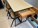 Vintage | retro Schoolbank (dubbel) met 2 stoelen, Ophalen of Verzenden, Zo goed als nieuw, Stoel(en)