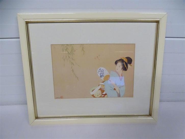 A6373. Geisha Print Haruyo Morita, Antiek en Kunst, Kunst | Schilderijen | Klassiek, Ophalen of Verzenden