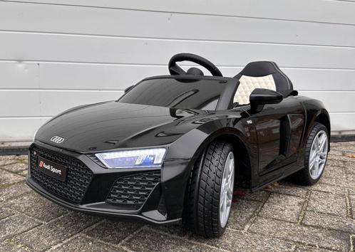 Audi R8 12v zwart Afstands. - Bluetooth - Leder en Rubberba, Kinderen en Baby's, Speelgoed | Buiten | Voertuigen en Loopfietsen