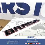 BRABUS ROCKET STICKER LETTERS ZWART / ROOD LOGO ACHTERKLEP L