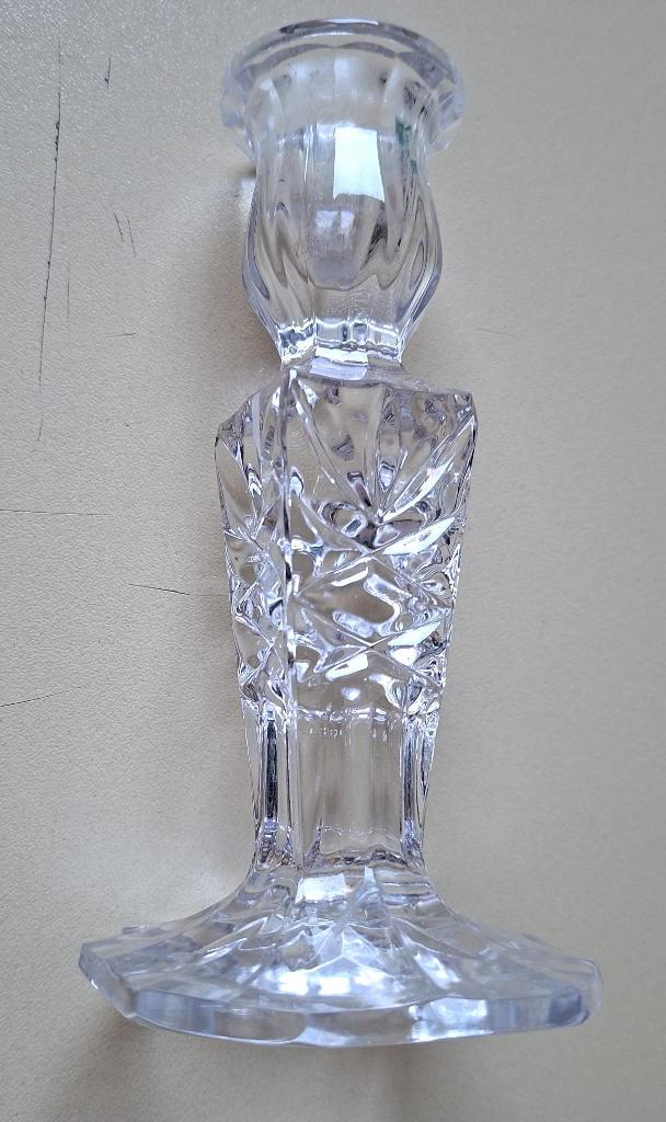 glazen kandelaar vintage, Antiek en Kunst, Antiek | Kandelaars, Glas, Ophalen of Verzenden