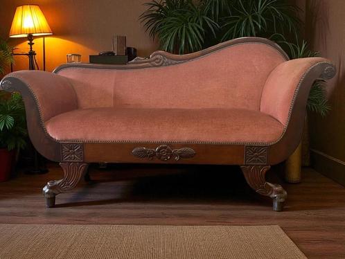 Vintage roze barok zetel  / canapé / bank, Antiek en Kunst, Antiek | Meubels | Stoelen en Sofa's, Ophalen of Verzenden