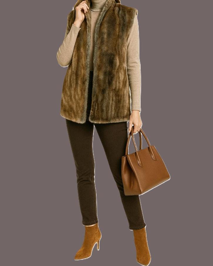 Hucke reversible bodywarmer met bontlook maat 38/40, Kleding | Dames, Bodywarmers, Gedragen, Maat 38/40 (M), Bruin, Ophalen of Verzenden