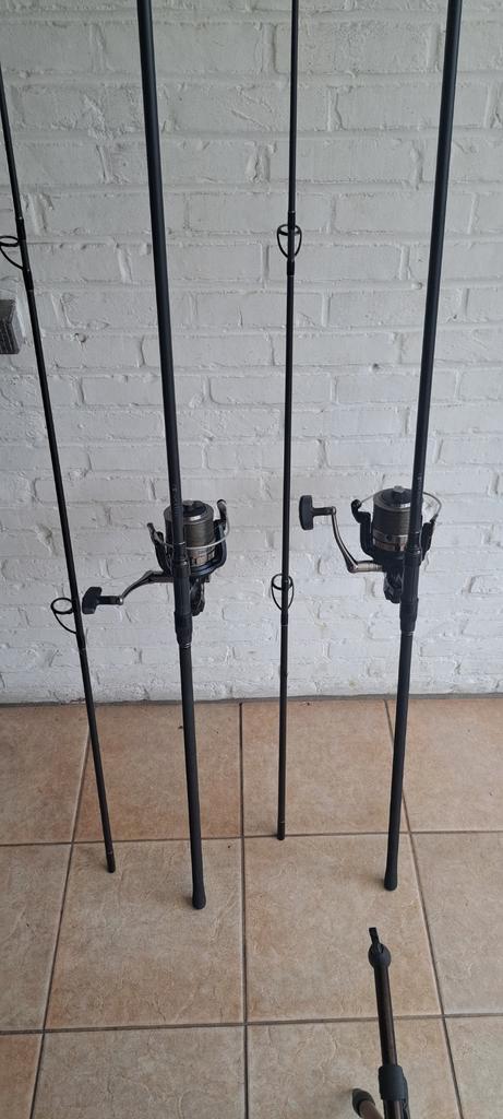 Karper set hengels Sportex  + molens Daiwa, Watersport en Boten, Hengelsport | Karpervissen, Zo goed als nieuw, Ophalen of Verzenden