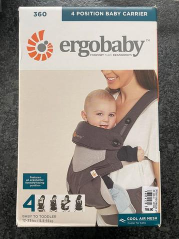 Ergobaby 360 Cool Air Draagzak - Carbon Grey beschikbaar voor biedingen