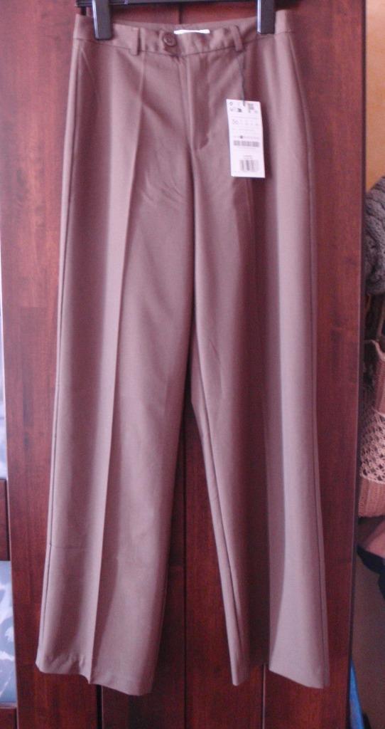 Bruine, nette broek mt 36 - Stradivarius - NIEUW MET LABEL!, Kleding | Dames, Broeken en Pantalons, Nieuw, Maat 36 (S), Bruin